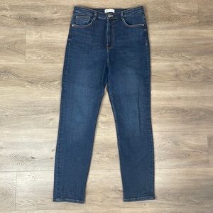 Straight Leg Dark Denim Jeans